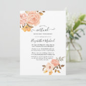 Blush Pink and Gold Floral Online Virtual Wedding Kaart (Staand voorkant)
