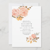 Blush Pink and Gold Floral Vrijgezellenfeest Kaart (Voorkant)