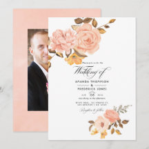 Blush Pink and Gold Floral Weddenfoto
