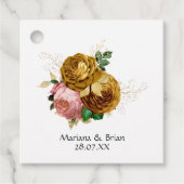 Blush Pink and Gold Floral Wedding Bedankjes Labels (Voorkant)