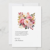 Blush Pink and Gold Floral Wedding Bedankkaart (Achterkant)
