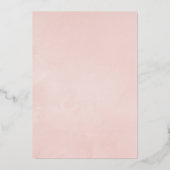 Blush Pink and Gold Floral Wedding Folie Uitnodiging (Achterkant)