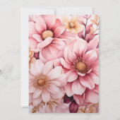 Blush Pink and Gold Floral Wedding Kaart (Achterkant)