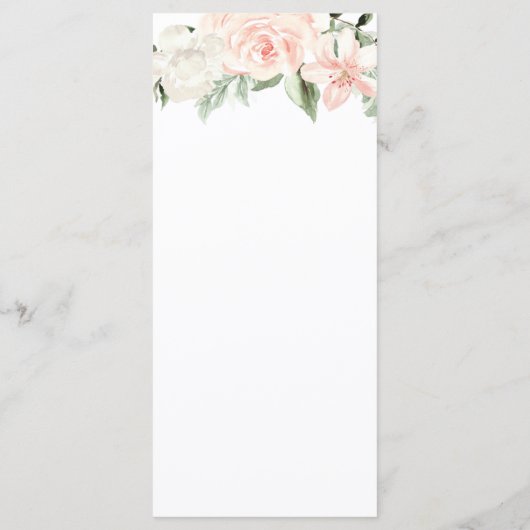 Blush Pink and Gold Floral Wedding Menu (Achterkant)