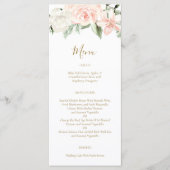 Blush Pink and Gold Floral Wedding Menu (Voorkant)