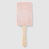 Blush Pink and Gold Floral Wedding Programme Handwaaier (Achterkant)