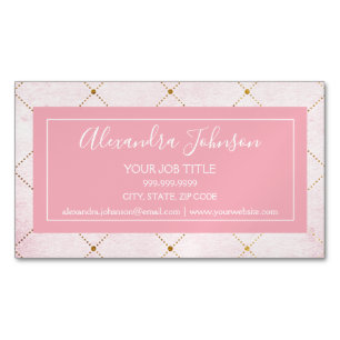 Blush Pink and Gold Foil Elegant and Professional Magnetisch Visitekaartje