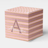 Blush Pink and Gold Foil Monogram - Jouw namen toe Bedankdoosjes (Voorkant Zijde)