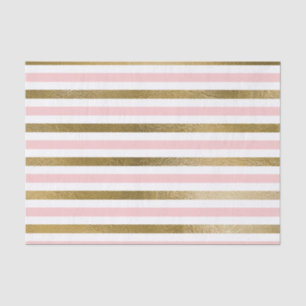 Blush Pink and Gold Foil Stripe Birthday Party Tissuepapier