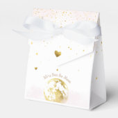 Blush Pink and Gold Over the Moon Baby shower Bedankdoosjes (Voorkant Zijde)
