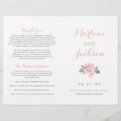 Blush Pink and Gold Peony Flower Wedding Programs  (Voorkant)