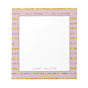 Blush Pink and Gold Personalized Notitieblok 5,5 x