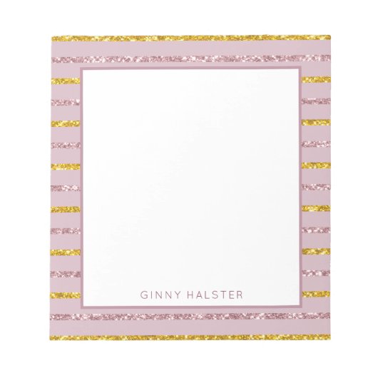 Blush Pink and Gold Personalized Notitieblok 5,5 x (Voorkant)