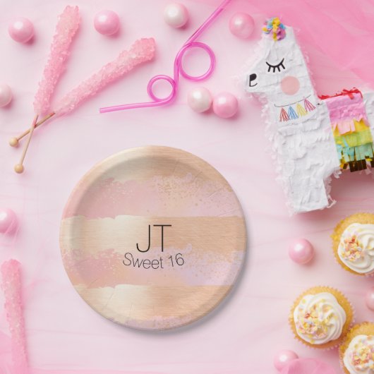 Blush Pink and Gold Personalized Paper Bord (Feest)