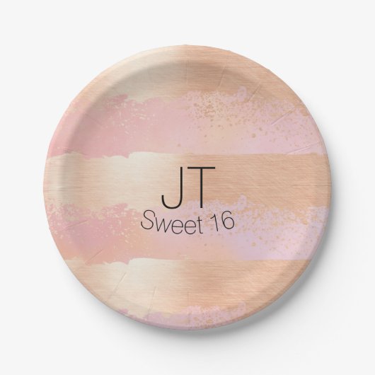 Blush Pink and Gold Personalized Paper Bord (Voorkant)