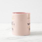 Blush Pink and Gold Personalized Worlds Beste mama Tweekleurige Koffiemok (Center)