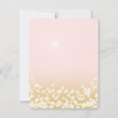 Blush Pink and Gold Sparkle Weddenreceptie Kaart (Achterkant)