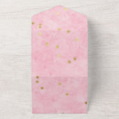 Blush Pink and Gold Succulents Wedding All In One Uitnodiging (Buitenkant)