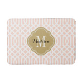 Blush Pink and Gold Trellis Monogram Badmat (Voorkant)
