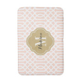 Blush Pink and Gold Trellis Monogram Badmat (Voorkant Verticaal)
