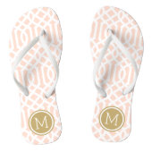 Blush Pink and Gold Trellis Monogram Teenslippers (Voetbed)