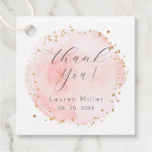 Blush Pink and Gold Watercolor Thank You  Bedankjes Labels (Voorkant)