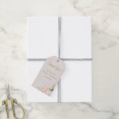 Blush Pink and Gold Waterverf Floral Cadeaulabel (Met Touw)