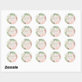 Blush Pink and Gold Waterverf Floral Ronde Sticker (Vel)