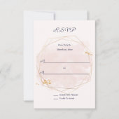 Blush Pink and Gold Wedding RSVP Kaartje (Voorkant)