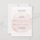 Blush Pink and Gold Wedding RSVP Kaartje (Voorkant)