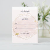 Blush Pink and Gold Wedding RSVP Kaartje (Staand voorkant)
