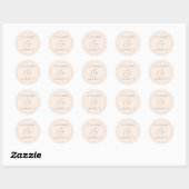Blush Pink and Grey Wedding Envelope Seals Ronde Sticker (Vel)