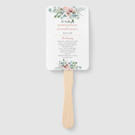 Blush Pink and Ivory Poppy Peony Floral Programme Handwaaier