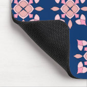 Blush Pink and Navy Geometric Floral Tiles Muismat (Hoek)