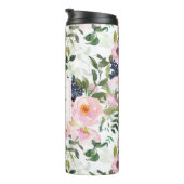 Blush Pink and Navy Waterverf Floral  Thermosbeker (Geroteerd rechts)