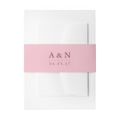Blush Pink and Plum Wedding Monogram Uitnodigingen Wikkel (Voorkant Voorbeeld)