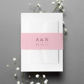 Blush Pink and Plum Wedding Monogram Uitnodigingen Wikkel