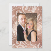 Blush Pink and Roos Gold Floral and Lace Wedding I Kaart (Achterkant)