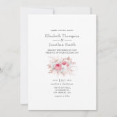 Blush Pink and Roos Gold Floral and Lace Wedding Kaart (Voorkant)