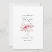 Blush Pink and Roos Gold Floral and Lace Wedding Kaart (Voorkant)