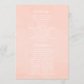 Blush Pink and Roos Gold Floral and Lace Wedding Programmakaart (Achterkant)