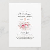Blush Pink and Roos Gold Floral and Lace Wedding Programmakaart (Voorkant)