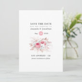 Blush Pink and Roos Gold Floral and Lace Wedding Save The Date (Staand voorkant)