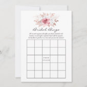 Blush Pink and Roos Gold Floral Bingo Kaart (Voorkant)