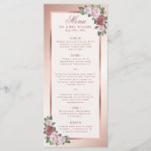 Blush Pink and Roos Gold Floral Wedding Menu (Voorkant)