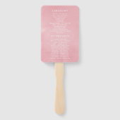 Blush Pink and Roos Gold Floral Wedding Programme Handwaaier (Achterkant)