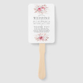 Blush Pink and Roos Gold Floral Wedding Programme Handwaaier (Voorkant)