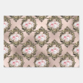 Blush Pink and Roos Gold Paris Vin Rosé Inpakpapier Vel (Voorkant)