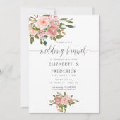 Blush Pink and Roos Gold Wedding Brunch Invitation Kaart (Voorkant)