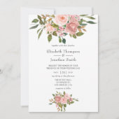 Blush Pink and Roos Gold Wedding Kaart (Voorkant)